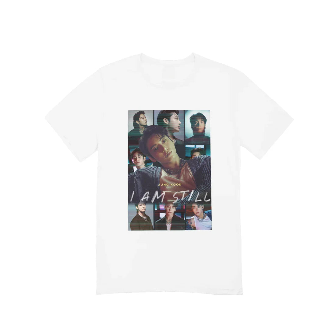 Camiseta Básica BTS Jungkook I Am Still Collab Graphic-BRANCO