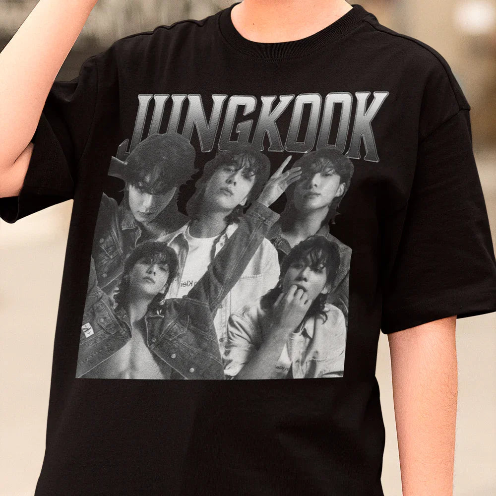 Camiseta Básica BTS Jungkook-PRETO