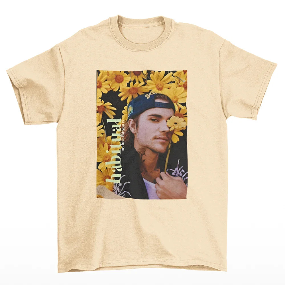 Camiseta Básica Justin Bieber Habitual Pérola