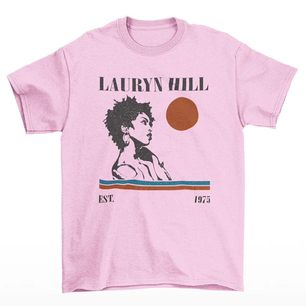 Camiseta Básica Lauryn Hill 1975 Rosa Bebê