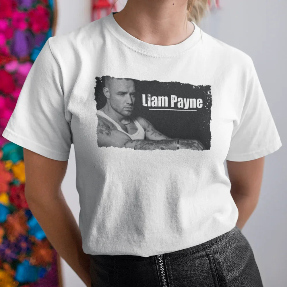 Camiseta Básica Liam Payne Photo Branco