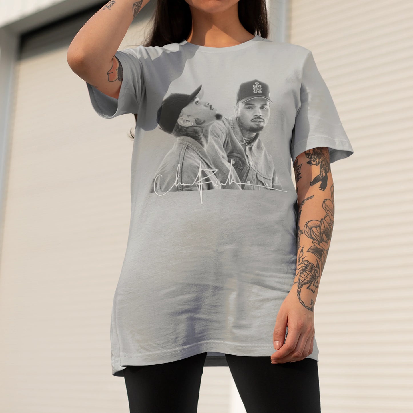 Camiseta Básica Chris Brown Two P&B