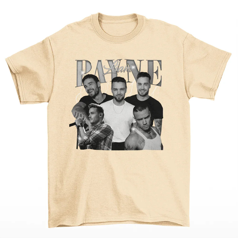 Camiseta Básica Liam Payne Aesthetic Pérola
