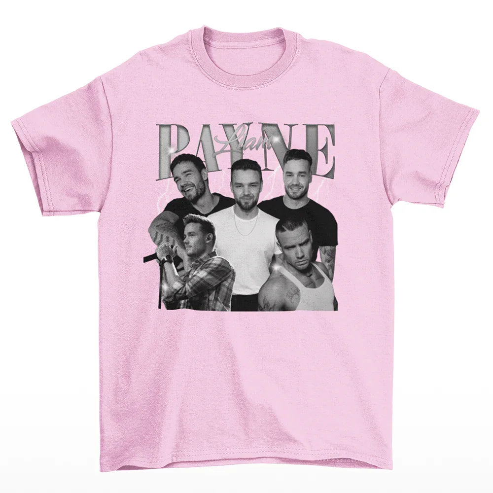 Camiseta Básica Liam Payne Aesthetic Rosa Bebê