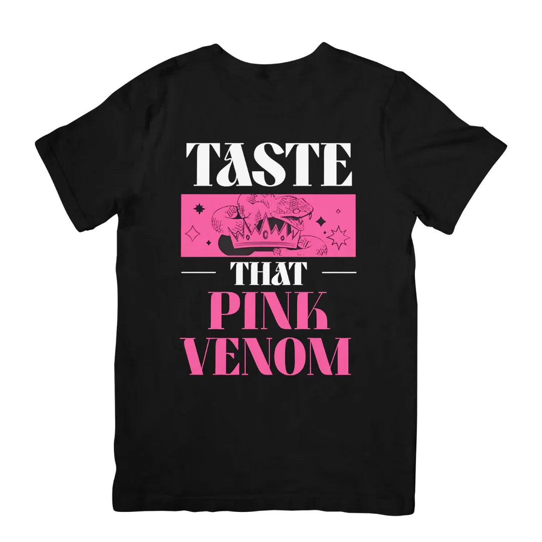 Camiseta Básica Blackpink Pink Venom-PRETO