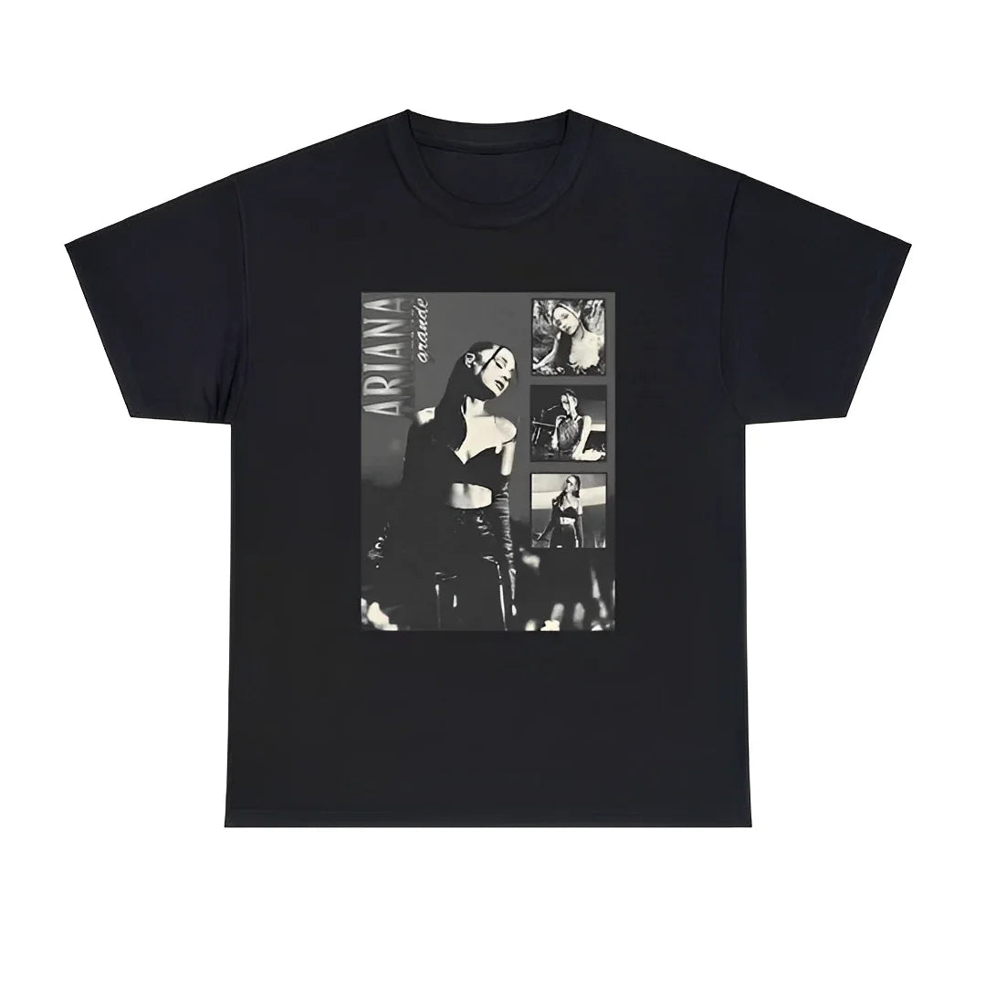 Camiseta Básica Ariana Grande Pop Aesthetic - Preto