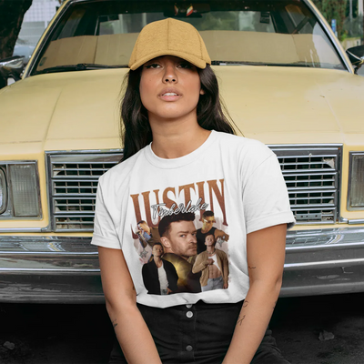 Camiseta Básica Justin Timberlake Sexy Back - Branco