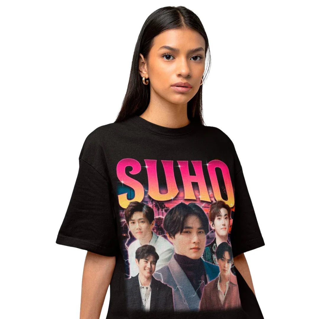 Camiseta Básica Exo Suho Graphic - preto