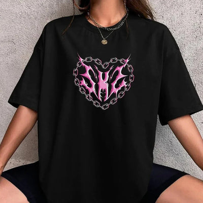 Camiseta Básica Stray Kids Tattoo Style - preto