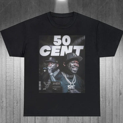 Camiseta Básica 50 Cent Vintage Style Retro-PRETO