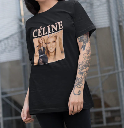 Camiseta Básica Céline Dion Aesthetic - Preto