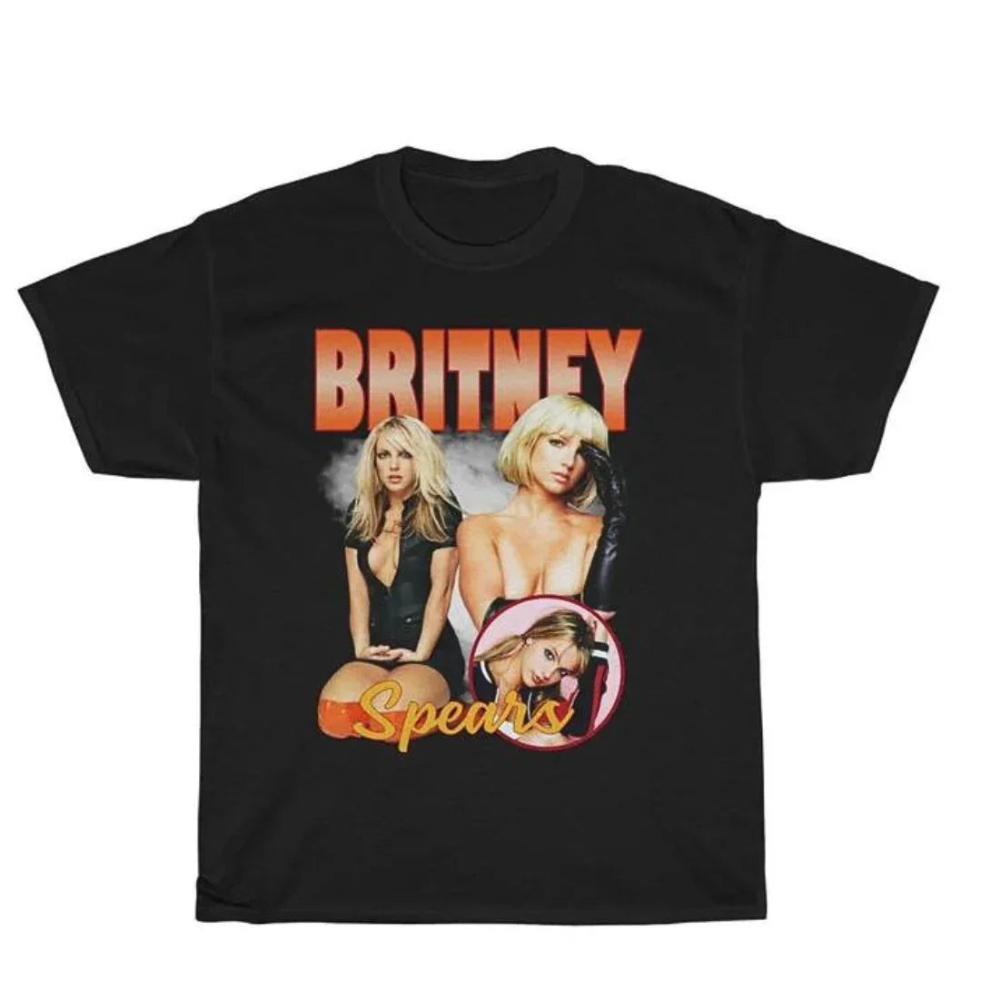 Camiseta Básica Britney Spears Aesthetic Graphic - Preto