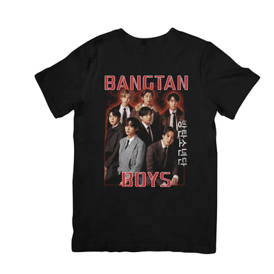 Camiseta Básica BTS Bangtan Boys Graphic-PRETO