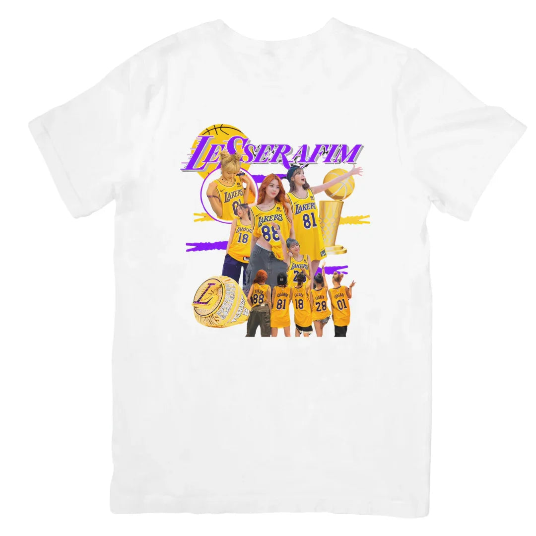 Camiseta Básica Le Sserafim Basket - branco