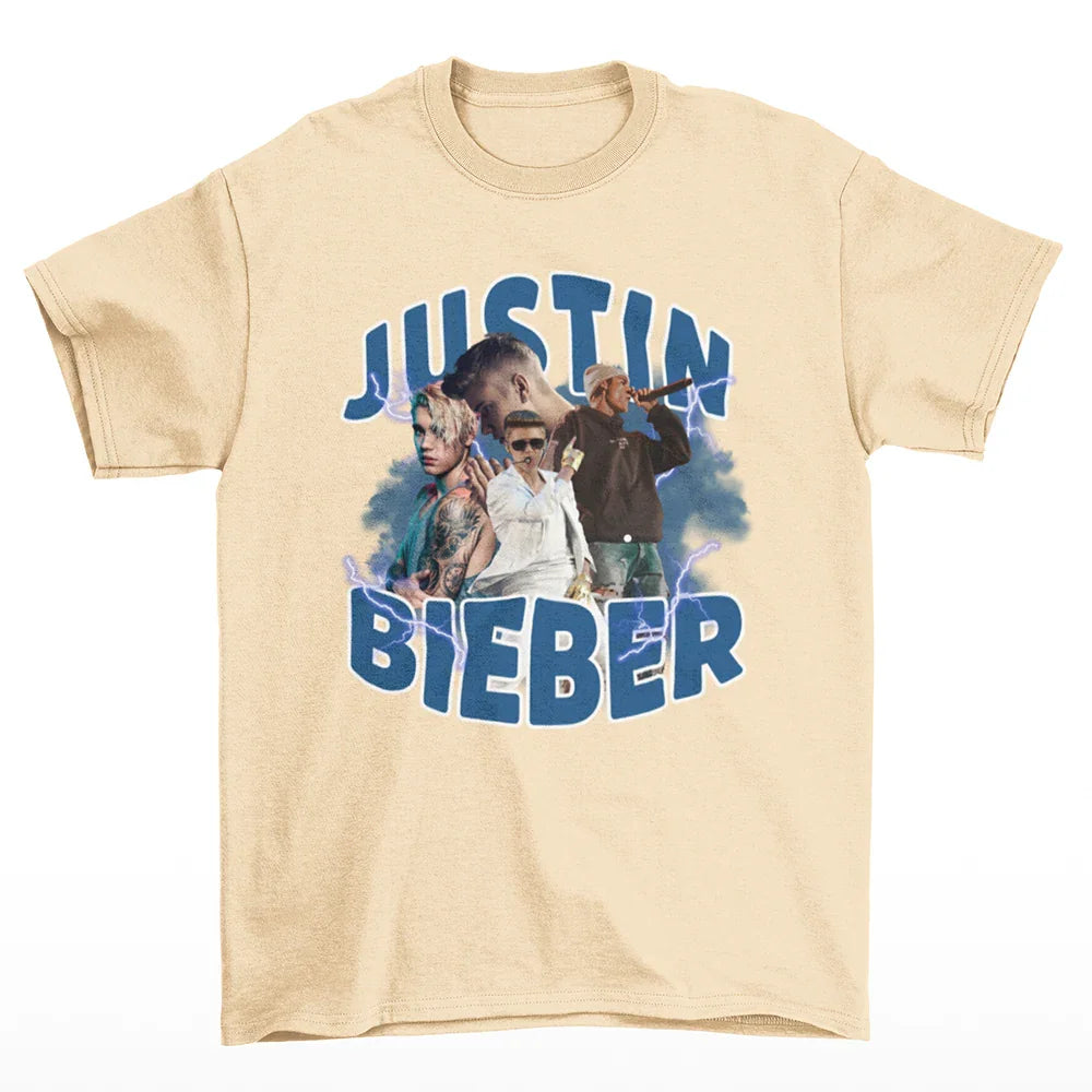 Camiseta Básica Justin Bieber Collab Design Pérola