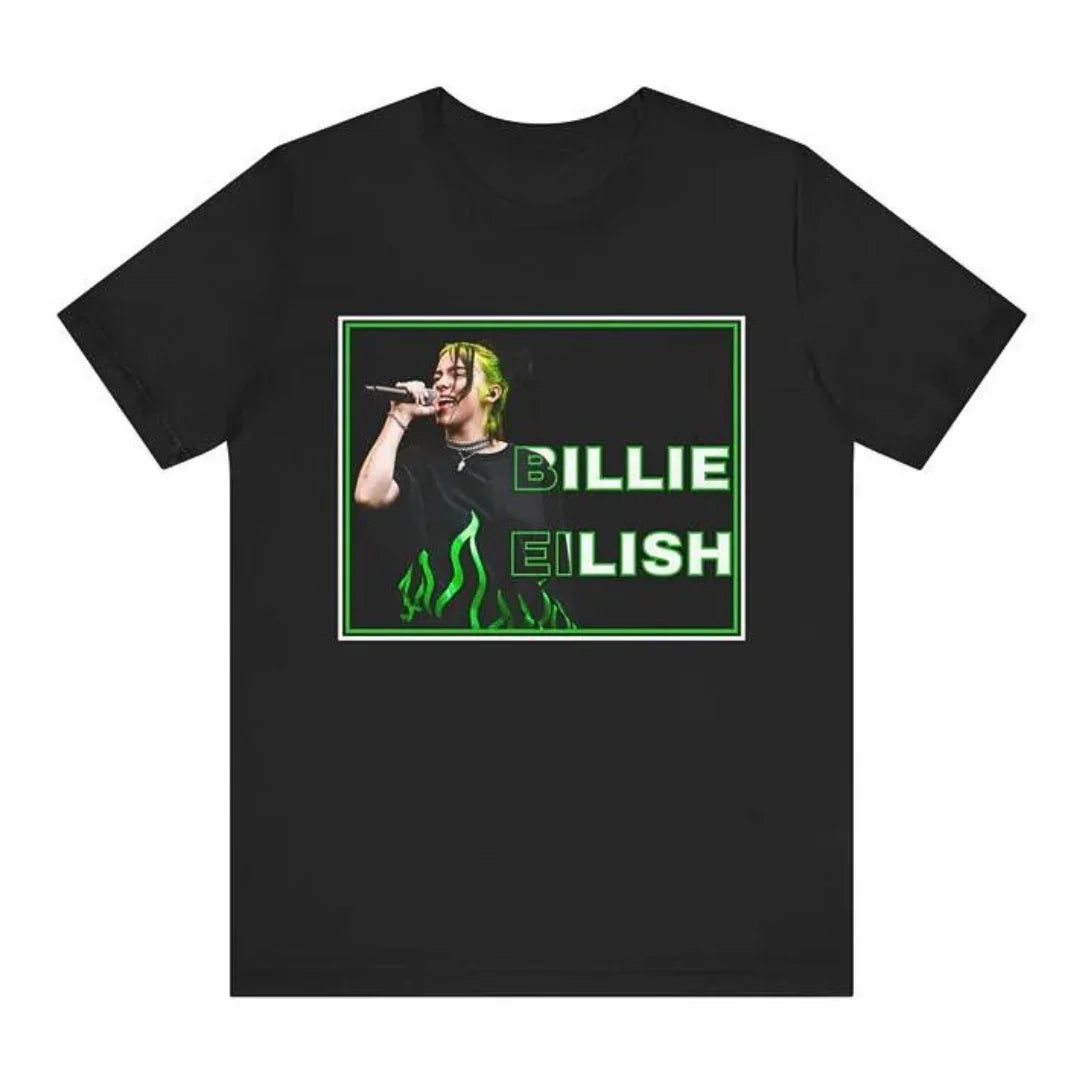 Camiseta Básica Billie Eilish Aesthetic - Preto