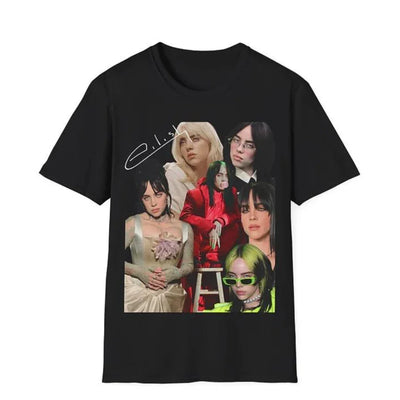 Camiseta Básica Billie Eilish Photos Collab - Preto