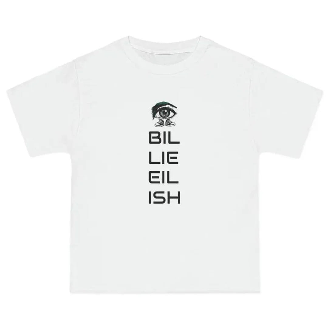 Camiseta Básica Billie Eilish Illustrated - Branco