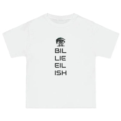 Camiseta Básica Billie Eilish Illustrated - Branco