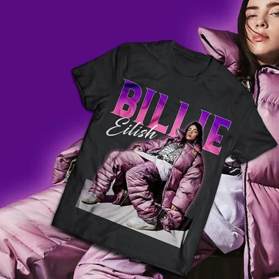 Camiseta Básica Billie Eilish Photoshot - Preto