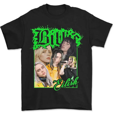 Camiseta Básica Billie Eilish Retro - Preto