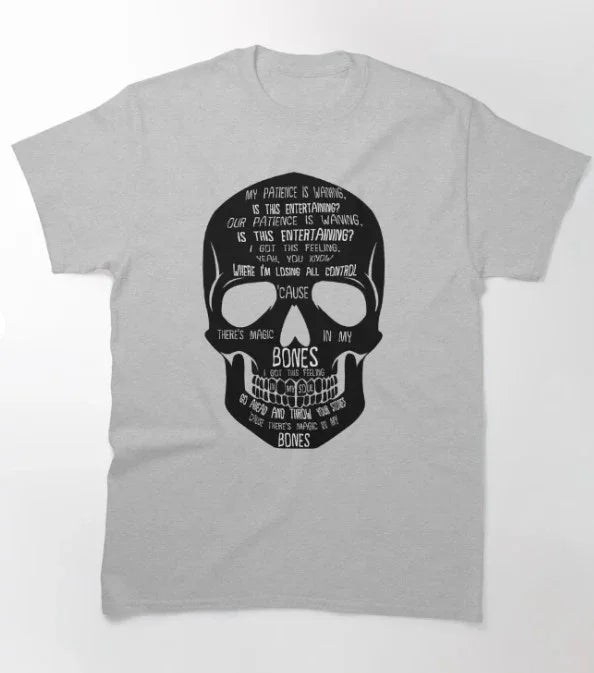 Camiseta Básica Imagine Dragons Bones Lyric
