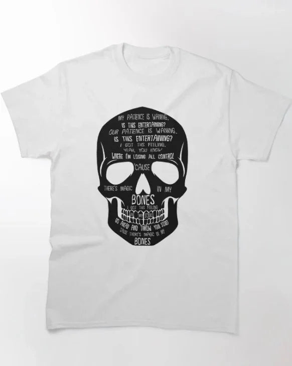 Camiseta Básica Imagine Dragons Bones Lyric