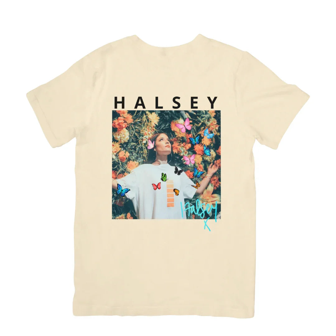 Camiseta Básica Halsey Butterfly Pérola