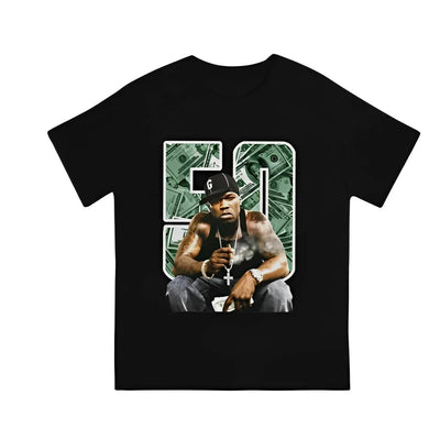 Camiseta Básica 50 Cent Ca$h-PRETO
