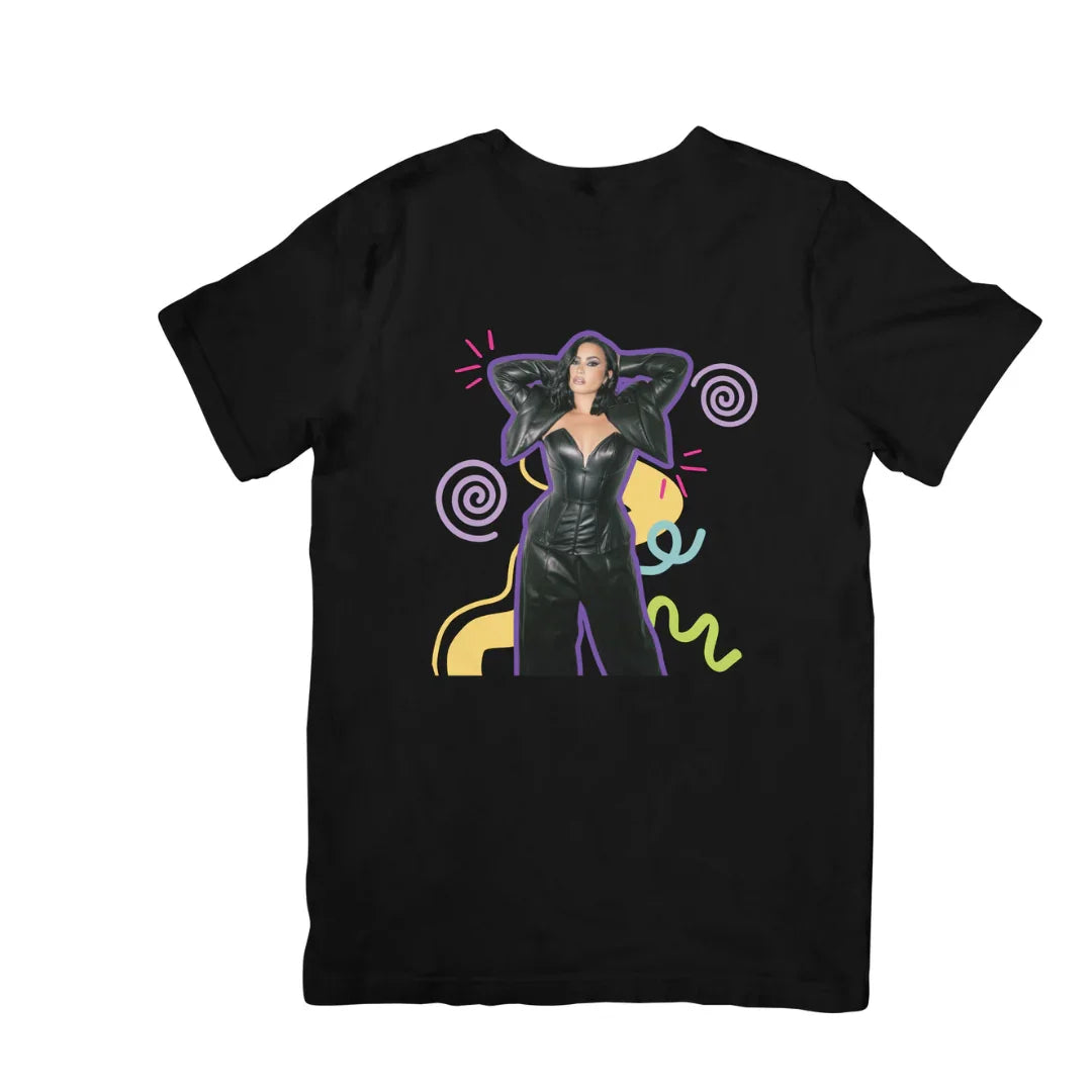Camiseta Básica Demi Lovato Colours Preto