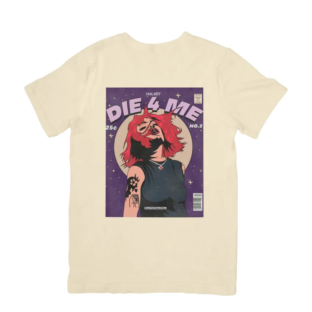 Camiseta Básica Halsey Die 4 Me Pérola