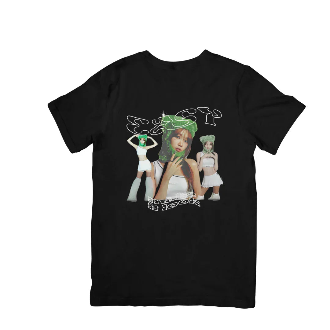 Camiseta Básica Le Sserafim Easy Chaewon - preto