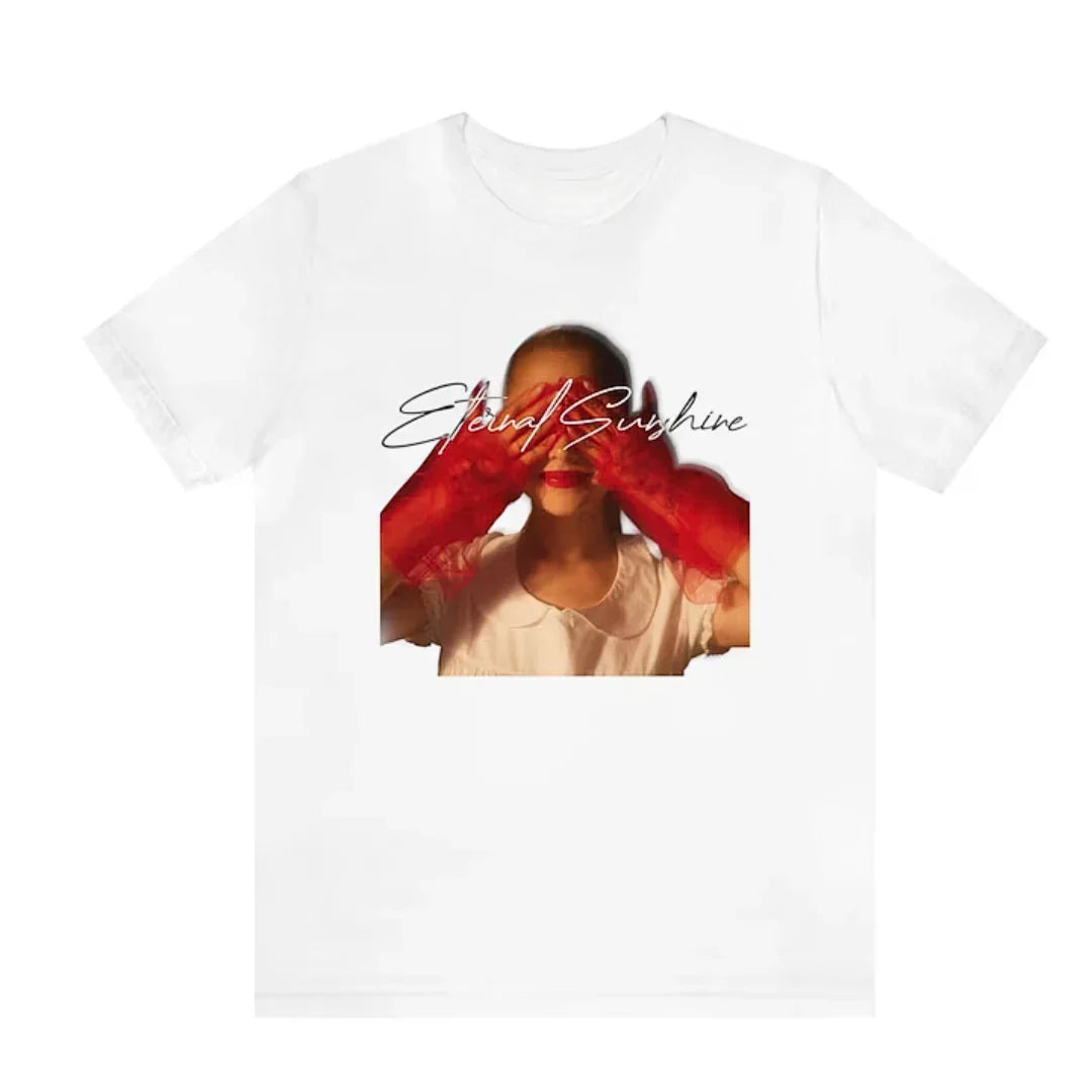 Camiseta Básica Ariana Grande Eternal Sunshine - Branco