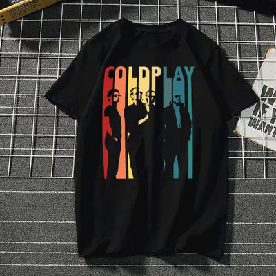 Camiseta Básica Coldplay Graphic-PRETO