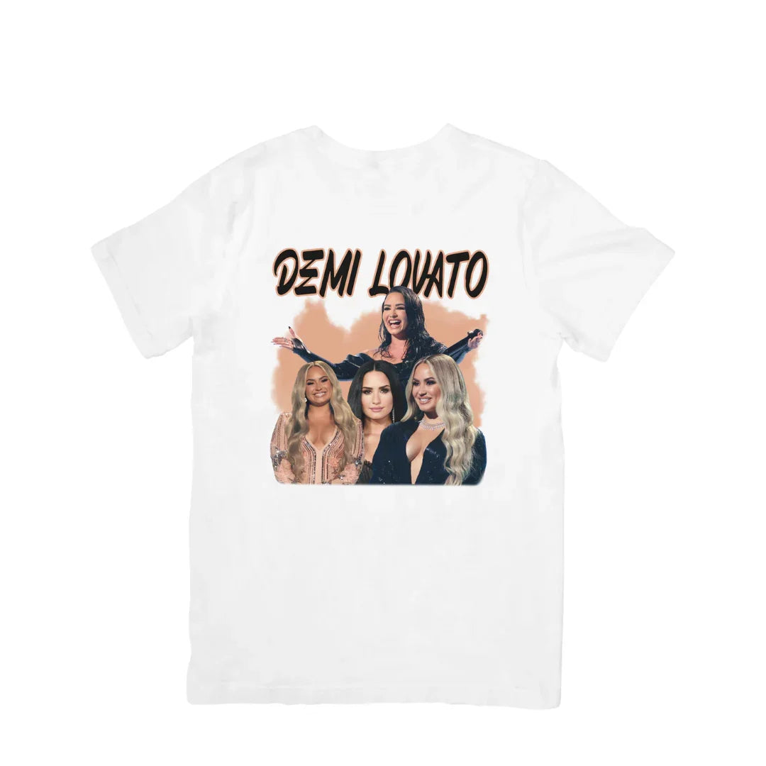 Camiseta Básica Demi Lovato Graphic Collab Branco