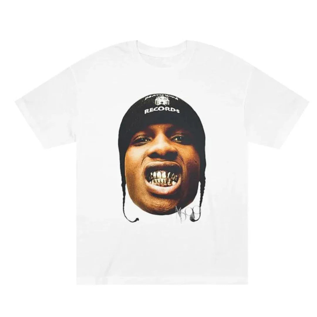 Camiseta Básica Asap Rocky Graphic Vintage - BRANCO ( FRENTE )
