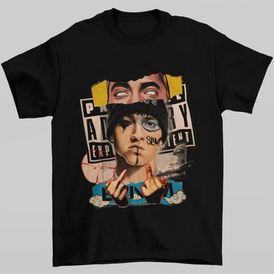 Camiseta Básica Eminem Graphic Vintage-PRETO