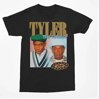 Camiseta Básica Tyler The Creator Graphic Vintage-PRETO
