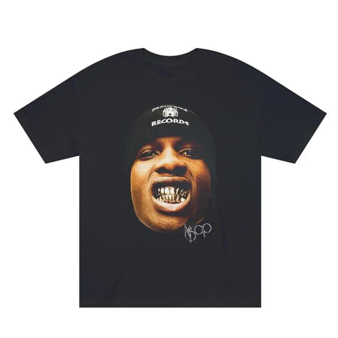Camiseta Básica Asap Rocky Graphic Vintage - PRETO ( FRENTE )