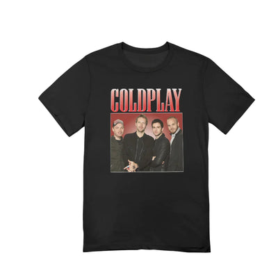 Camiseta Básica Coldplay Graphic Vintage-PRETO