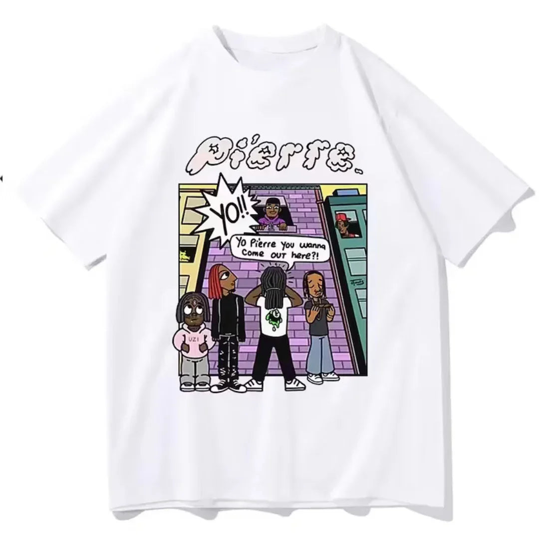 Camiseta Básica Playboi Carti Hip Hop - BRANCO