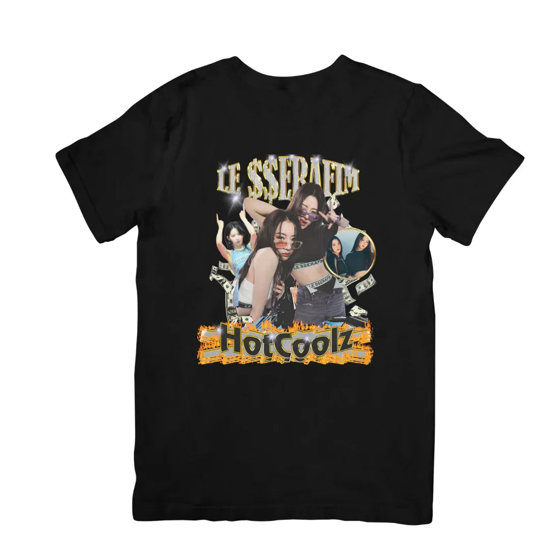 Camiseta Básica Le Sserafim Hotcoolz - preto