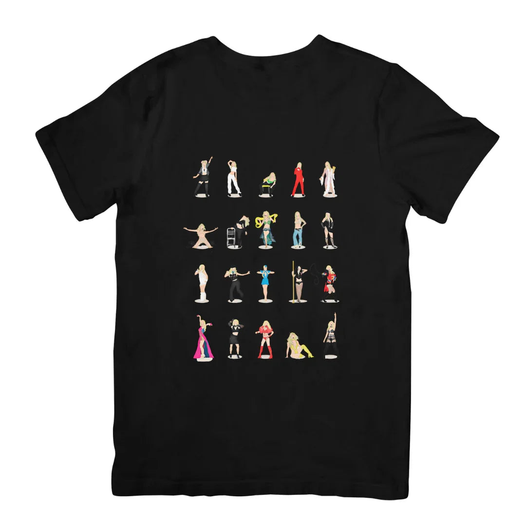 Camiseta Básica Britney Spears Illustrated - Preto