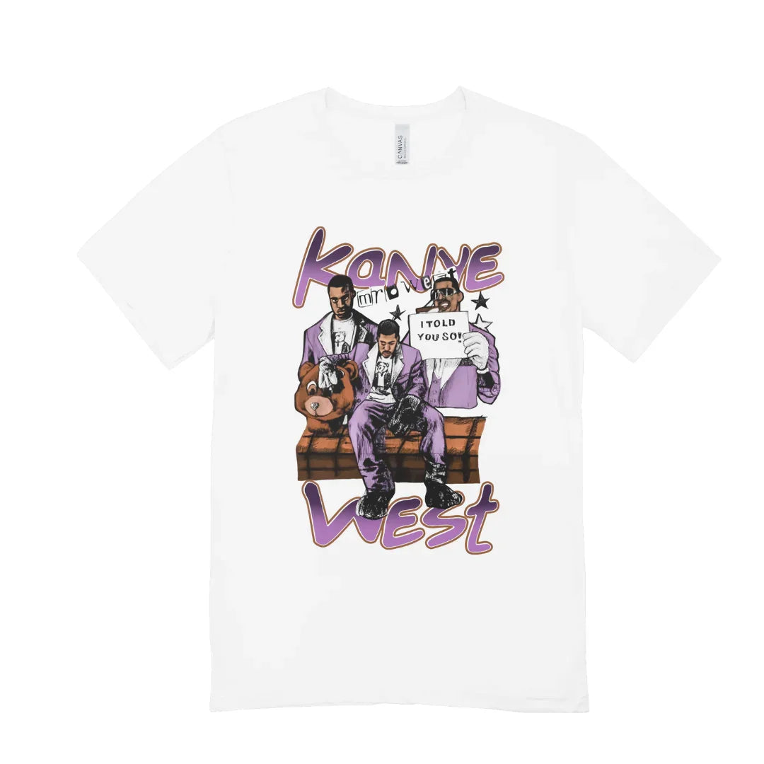 Camiseta Básica Kanye West Illustrated Branco