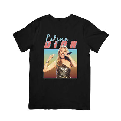 Camiseta Básica Céline Dion Illustrated Preto