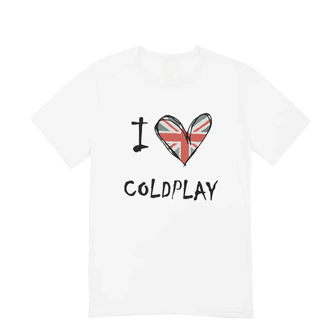 Camiseta Básica I Love Coldplay-BRANCO