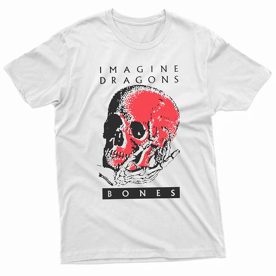 Camiseta Básica Imagine Dragons Bones Skelleton-BRANCO