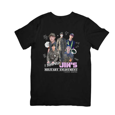 Camiseta Básica BTS I Survived-PRETO