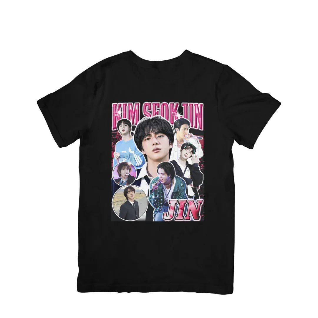 Camiseta Básica BTS Jin Graphic-PRETO