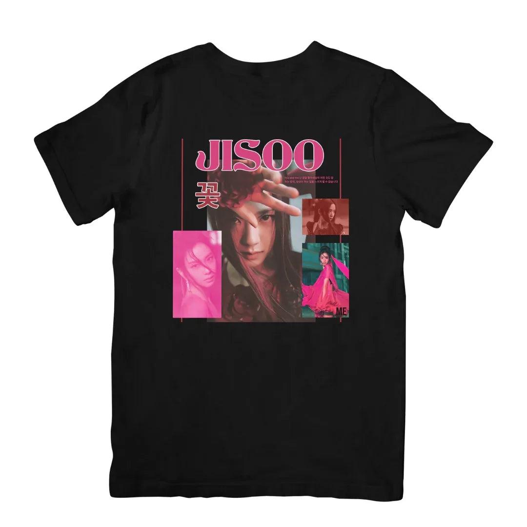 Camiseta Básica Blackpink Jisoo Graphic-PRETO